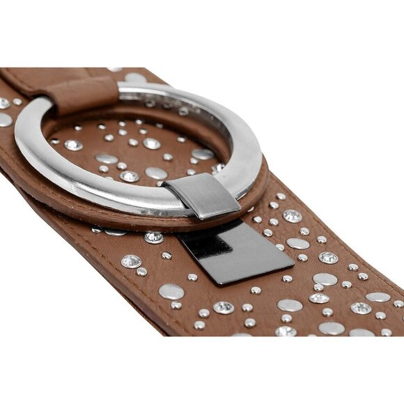 ❤️Butterfly Brown Wide Elastic Stretch Retro Metal Interlock Buckle Belt - Picture 5 of 6